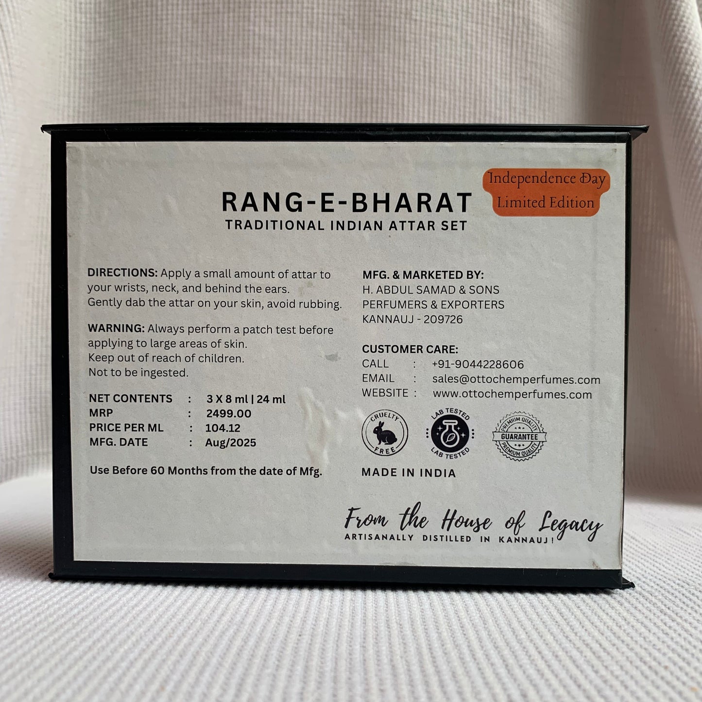 Rang-E-Bharat | Authentic Indian Attar Set | Independence Day Limited Edition Ottochem's Perfume