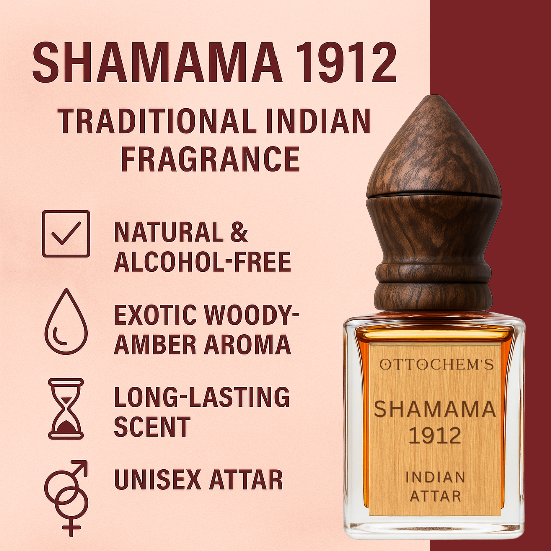 Shamama 1912 | Indian Authentic Attar | Handcrafted Kannauj Legacy Essence Ottochem's Perfume